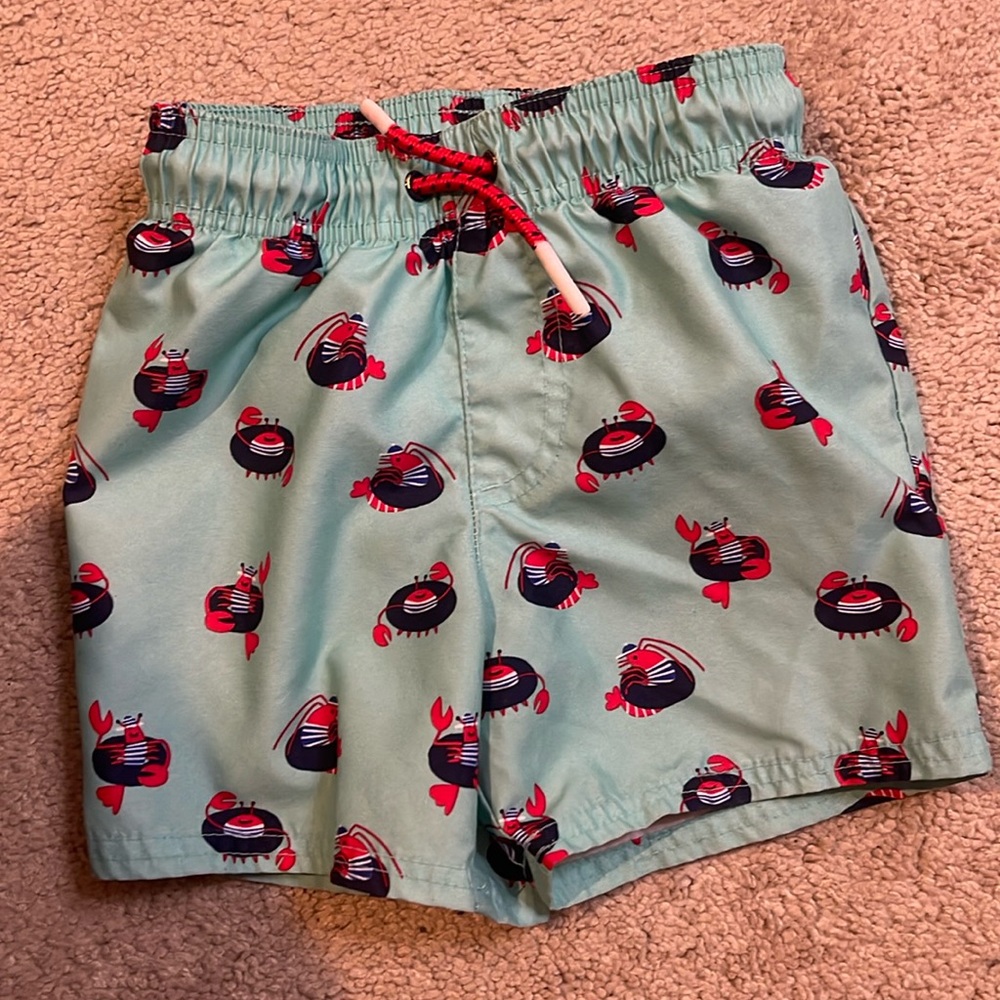 Cat and Jack bathing suit with crab print size 2T
